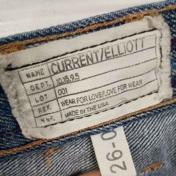 Current Elliot The Fling Indigo Pinstripe Destroyed Jeans - Picture 5 of 6